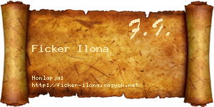Ficker Ilona névjegykártya
